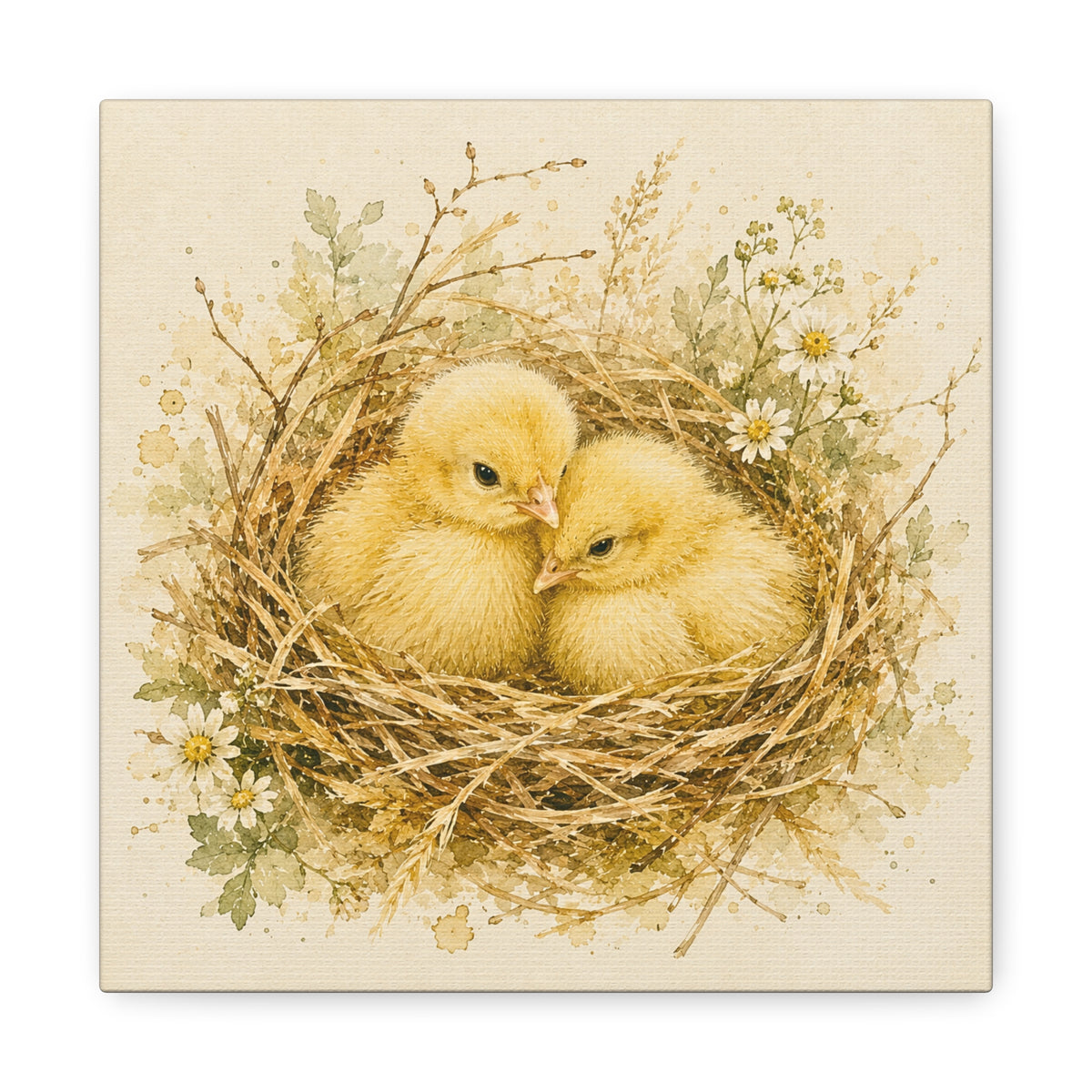 Chick Nest Canvas — Vintage Baby Chicks Wall Art