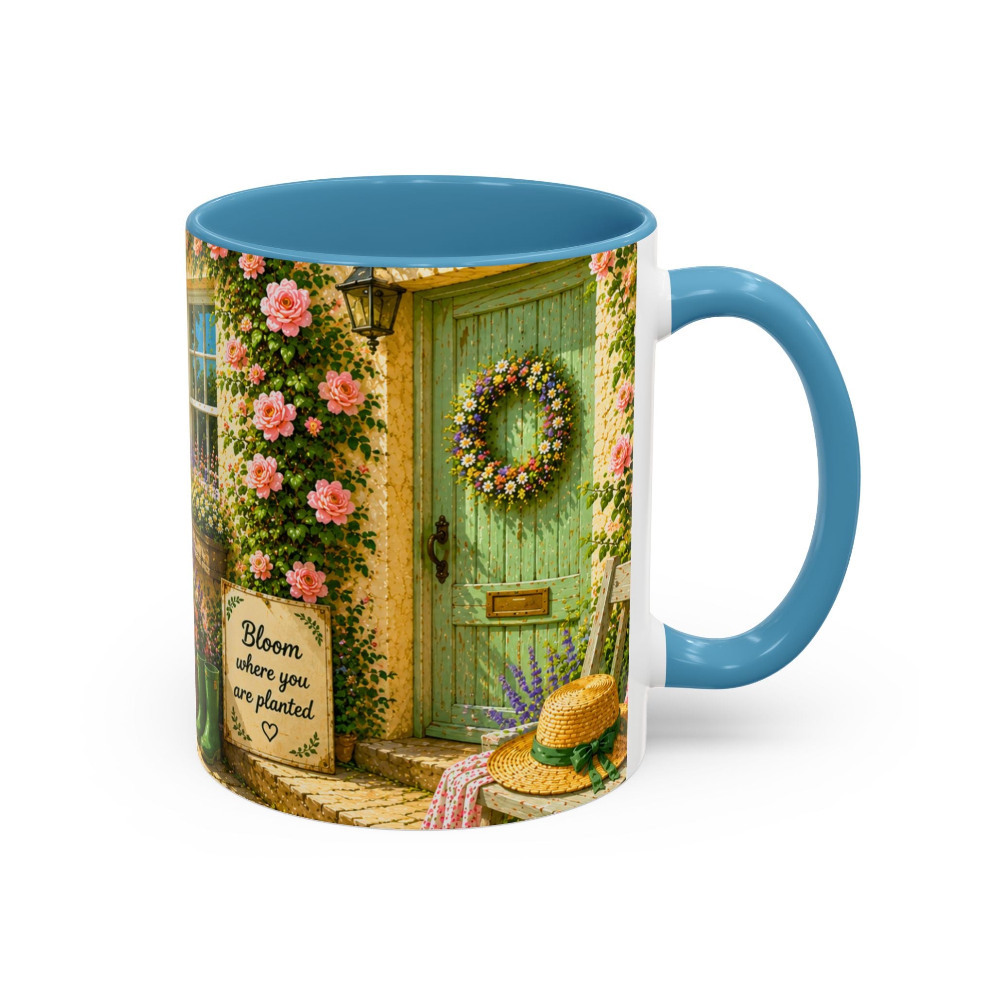 Floral Cottage Coffee Mug – 'Bloom Where You Are Planted' Accent Mug