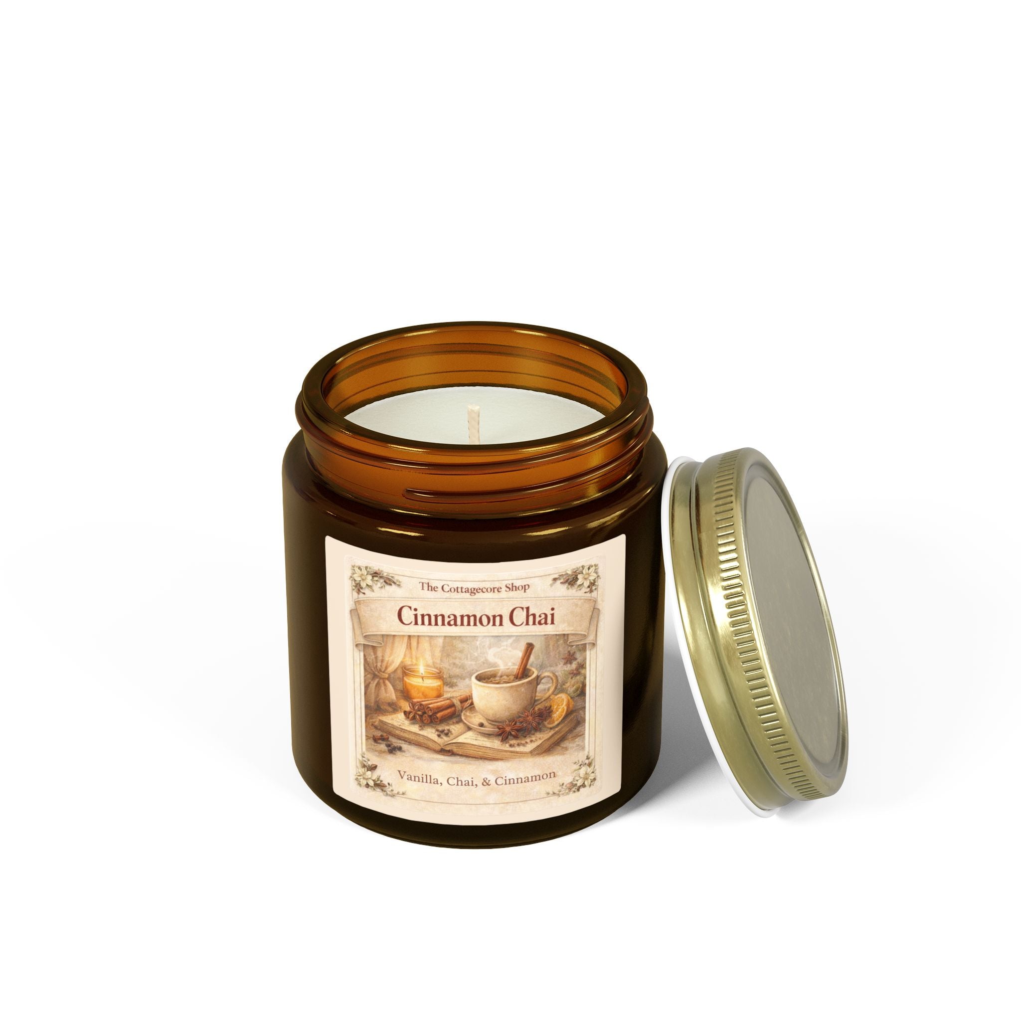 Cinnamon Chai Scented Candle — Coconut Apricot Wax (4oz & 9oz)