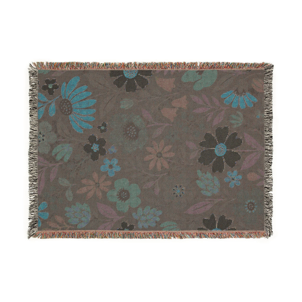 Floral Woven Blanket — Vintage Garden Throw Blanket