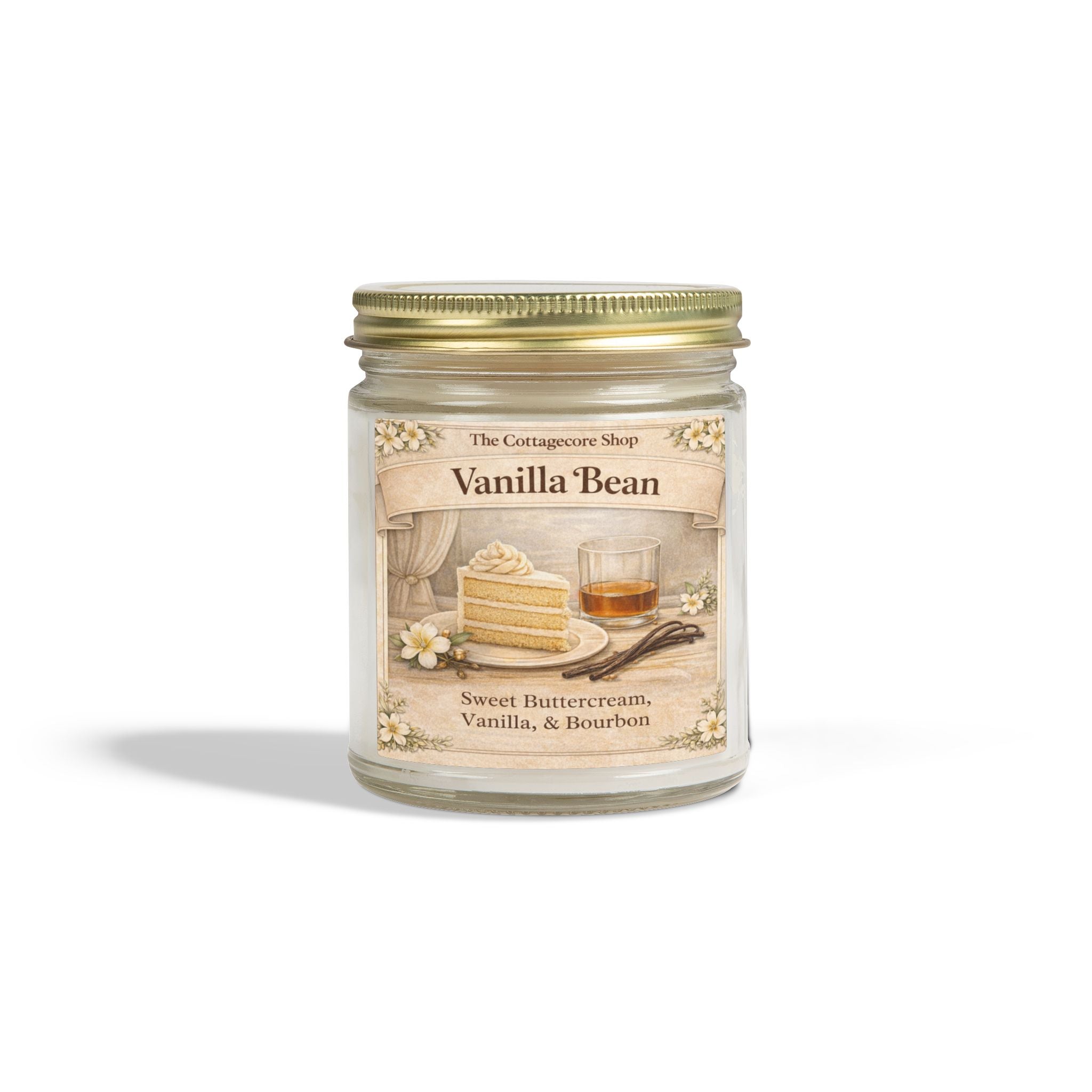 Vanilla Bean Coconut-Apricot Wax Candle (4oz & 9oz) — Scented Jar Candle