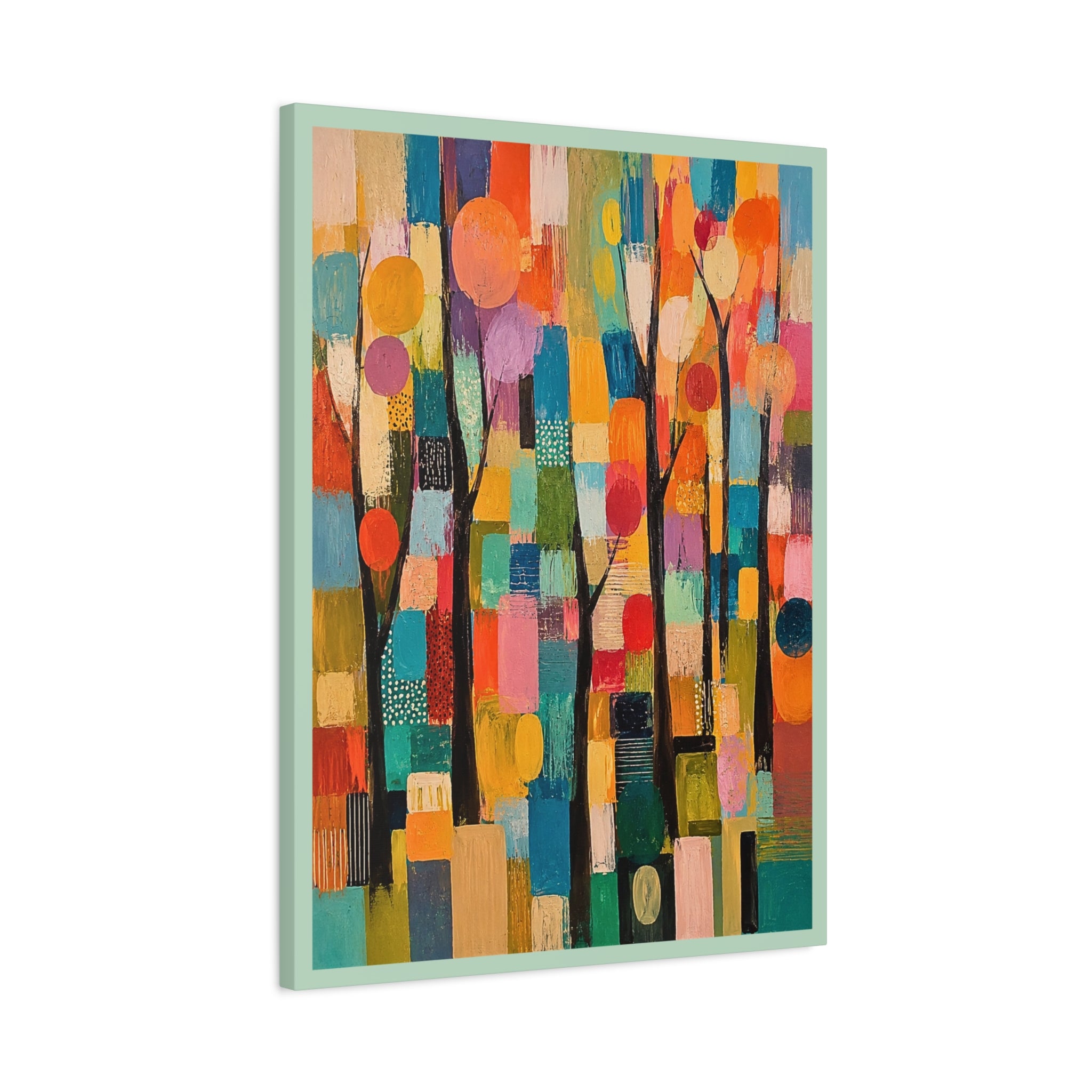 Abstract Colorful Trees Matte Canvas Wall Art - Stretched 1.25"