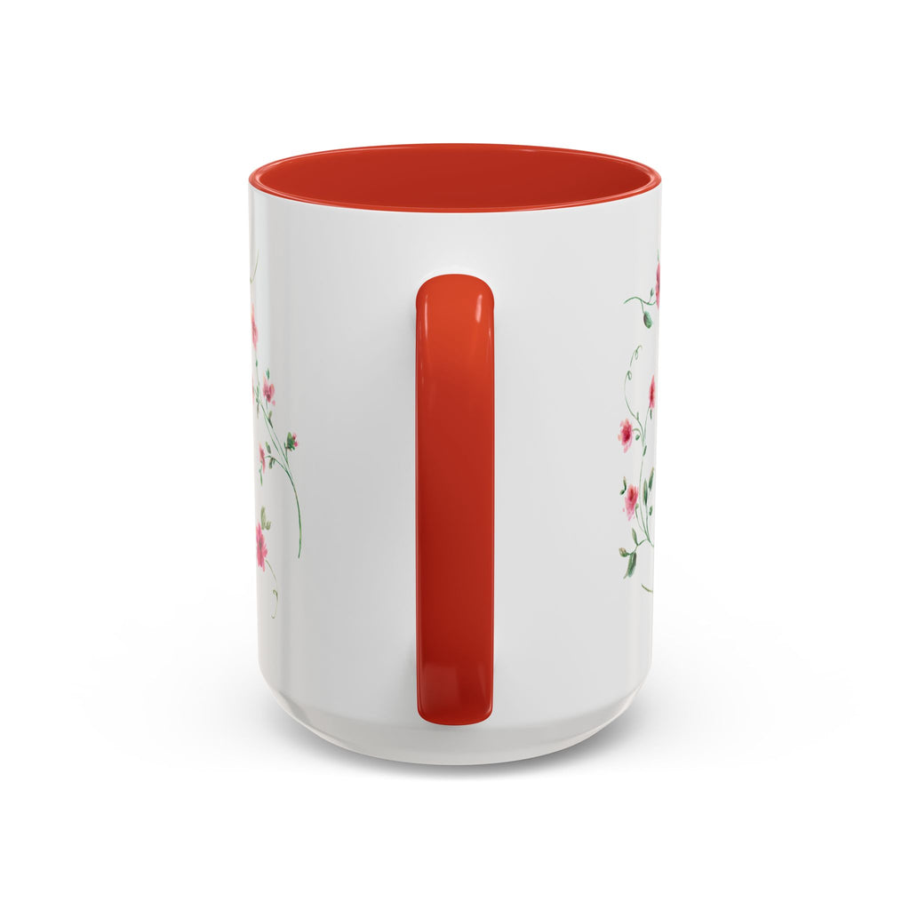Floral Accent Coffee Mug – Pink Watercolor Blossoms (11/15oz)