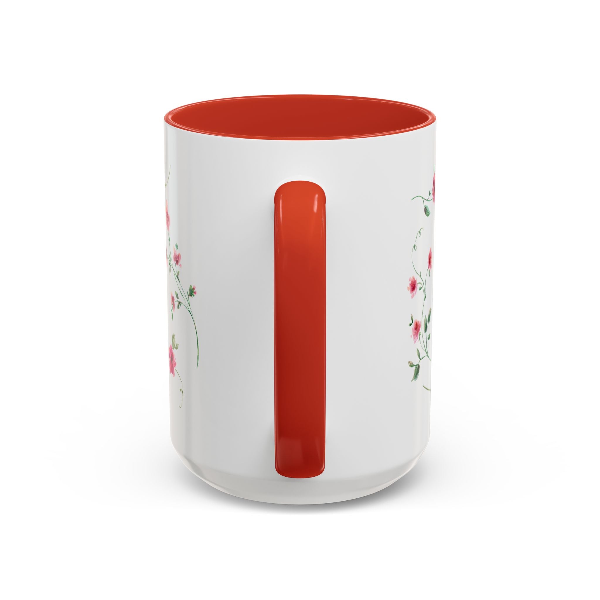 Floral Accent Coffee Mug – Pink Watercolor Blossoms (11/15oz)