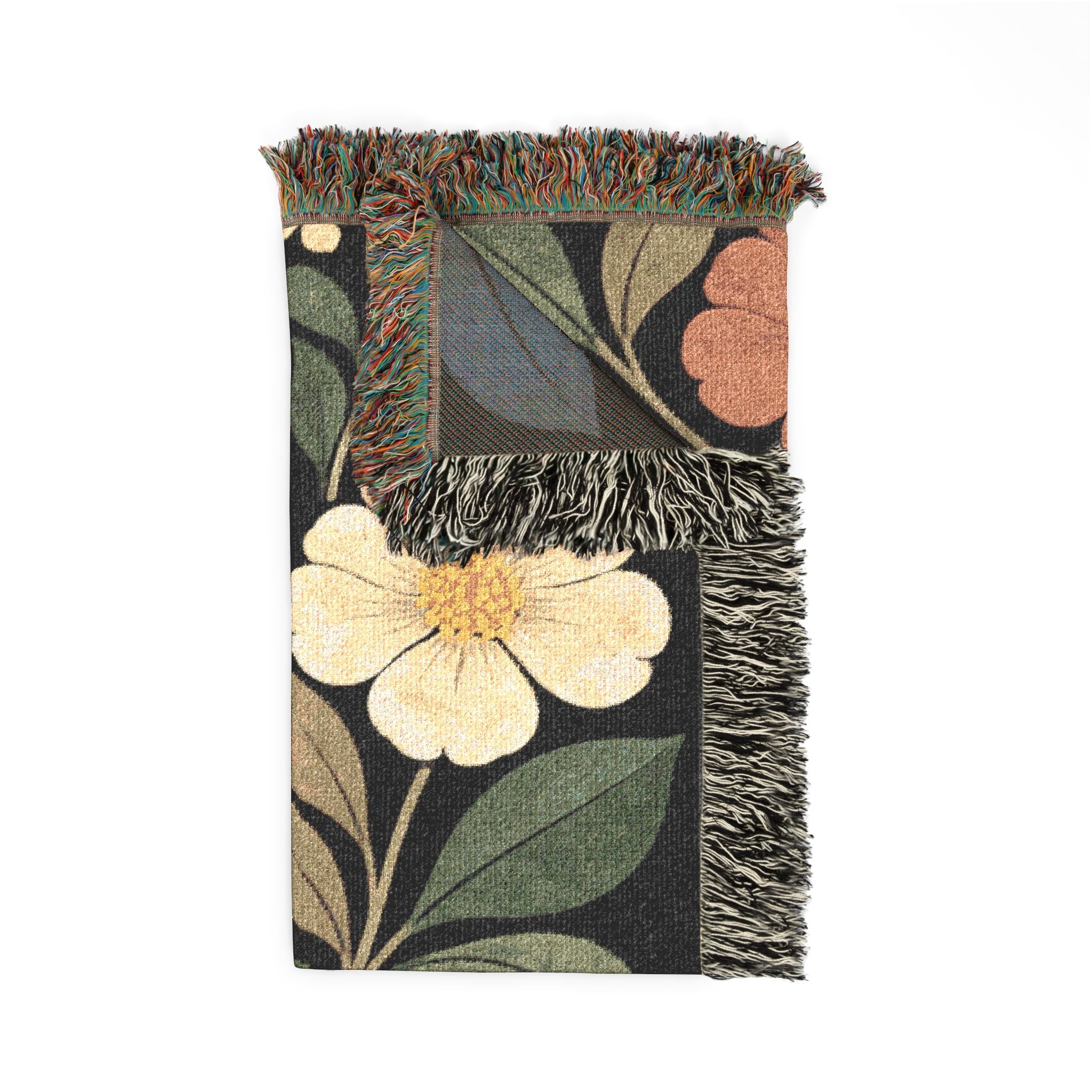 Floral Tapestry Woven Blanket — Vintage Botanical Throw for Living Room & Cozy Decor