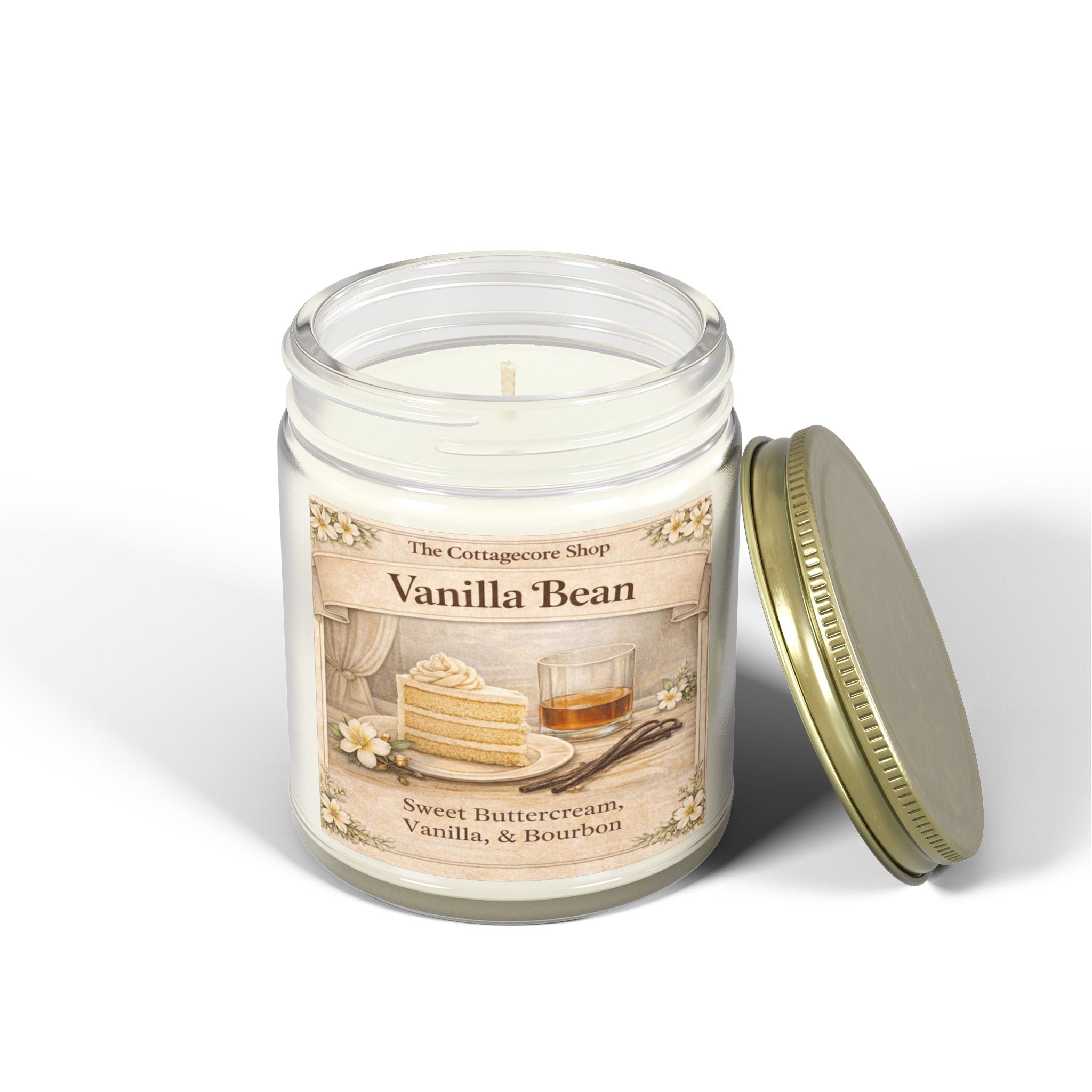 Vanilla Bean Coconut-Apricot Wax Candle (4oz & 9oz) — Scented Jar Candle