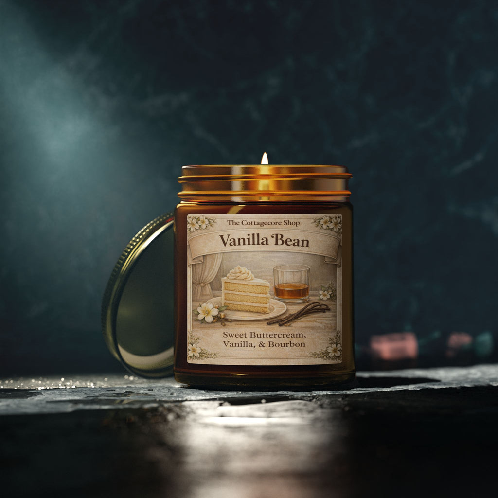 Vanilla Bean Coconut-Apricot Wax Candle (4oz & 9oz) — Scented Jar Candle