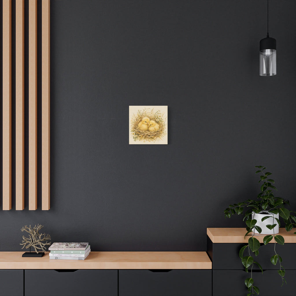 Chick Nest Canvas — Vintage Baby Chicks Wall Art
