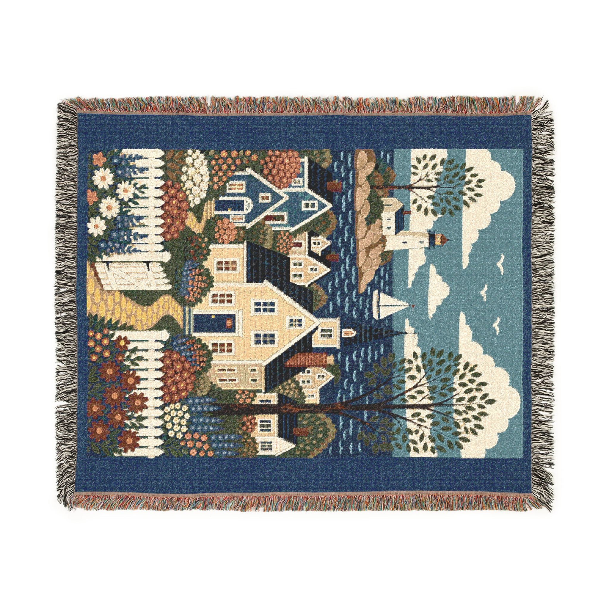 Coastal Cottage Woven Blanket