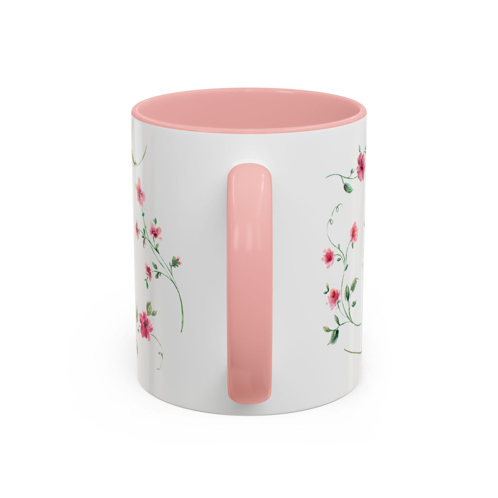 Floral Accent Coffee Mug – Pink Watercolor Blossoms (11/15oz)