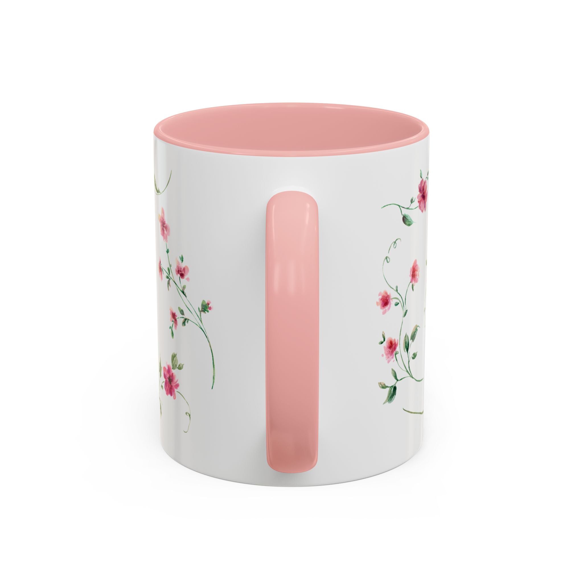 Floral Accent Coffee Mug – Pink Watercolor Blossoms (11/15oz)