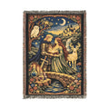 Woven Blanket — Tapestry Mosaic Storybook Design Throw Blanket