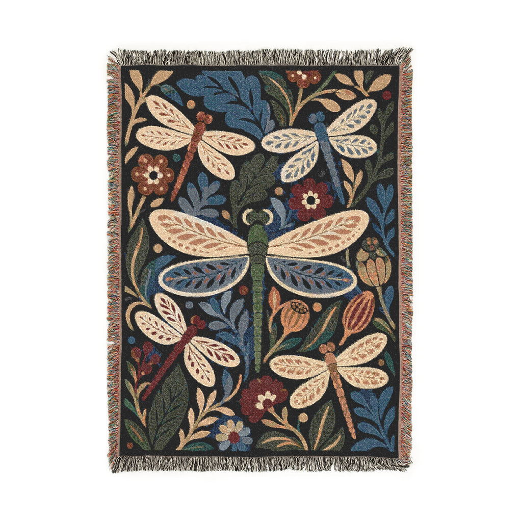 Bohemian Dragonfly Woven Blanket