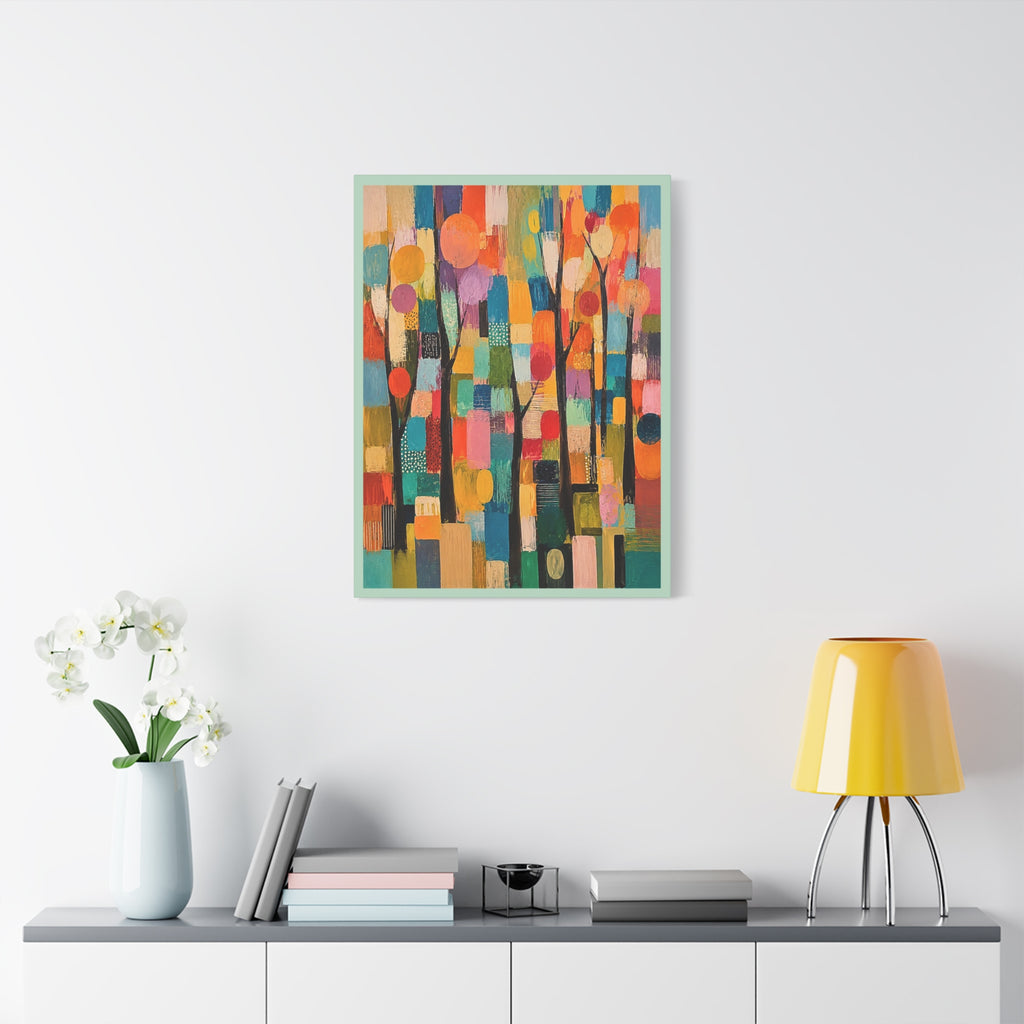 Abstract Colorful Trees Matte Canvas Wall Art - Stretched 1.25"
