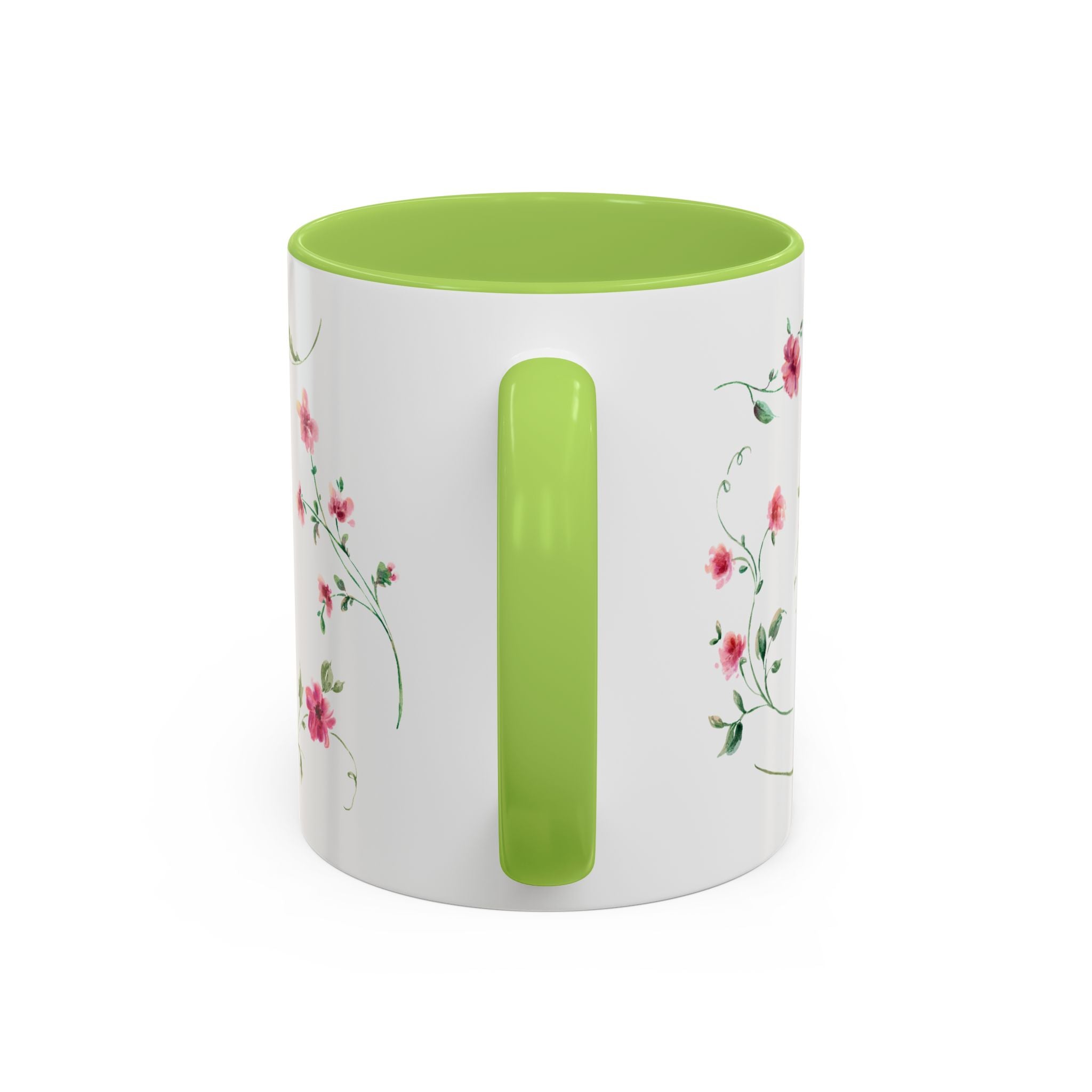 Floral Accent Coffee Mug – Pink Watercolor Blossoms (11/15oz)