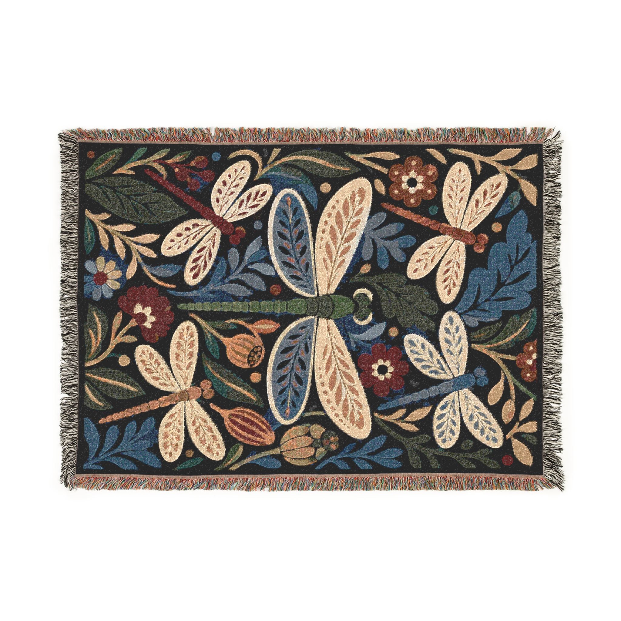 Bohemian Dragonfly Woven Blanket