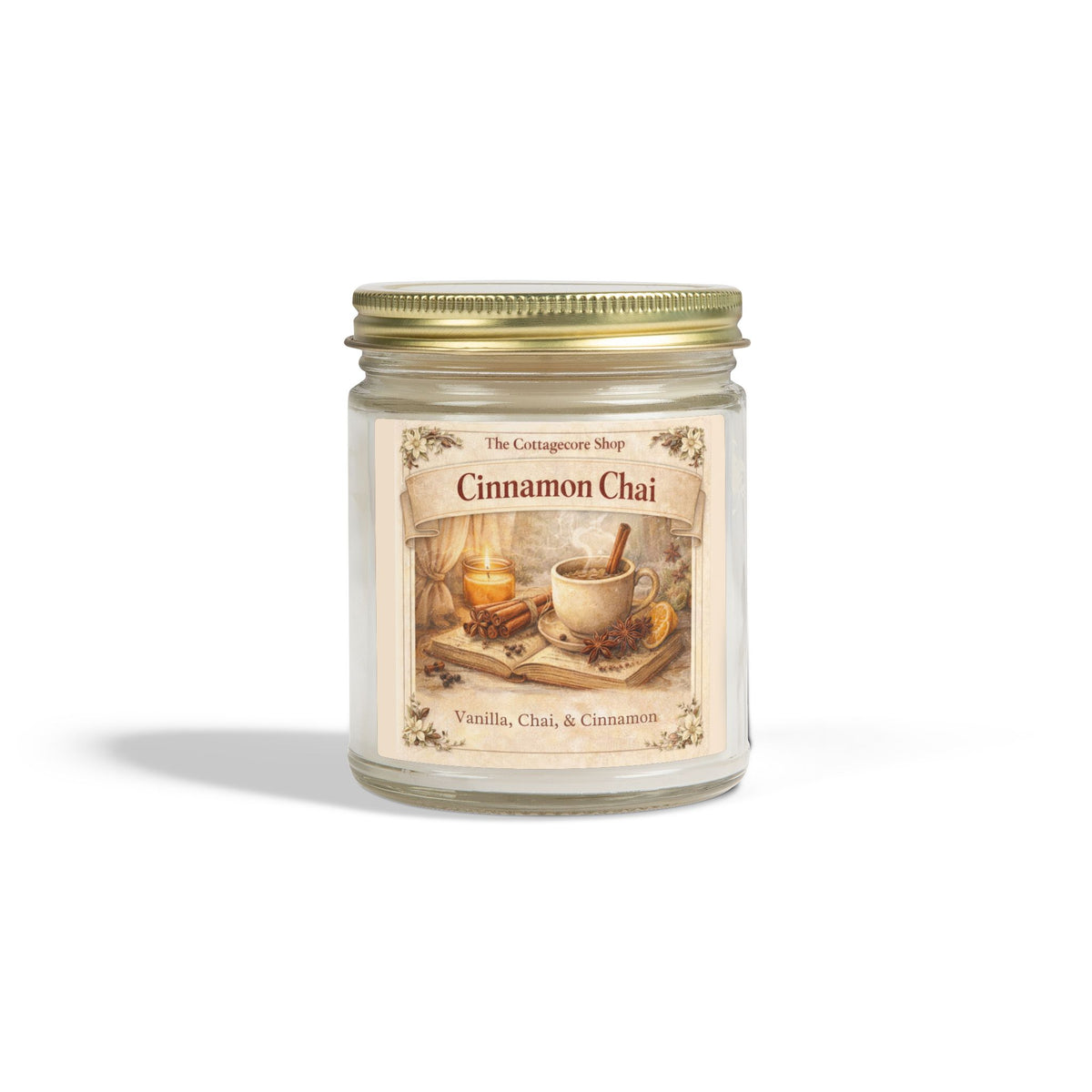 Cinnamon Chai Scented Candle — Coconut Apricot Wax (4oz & 9oz)