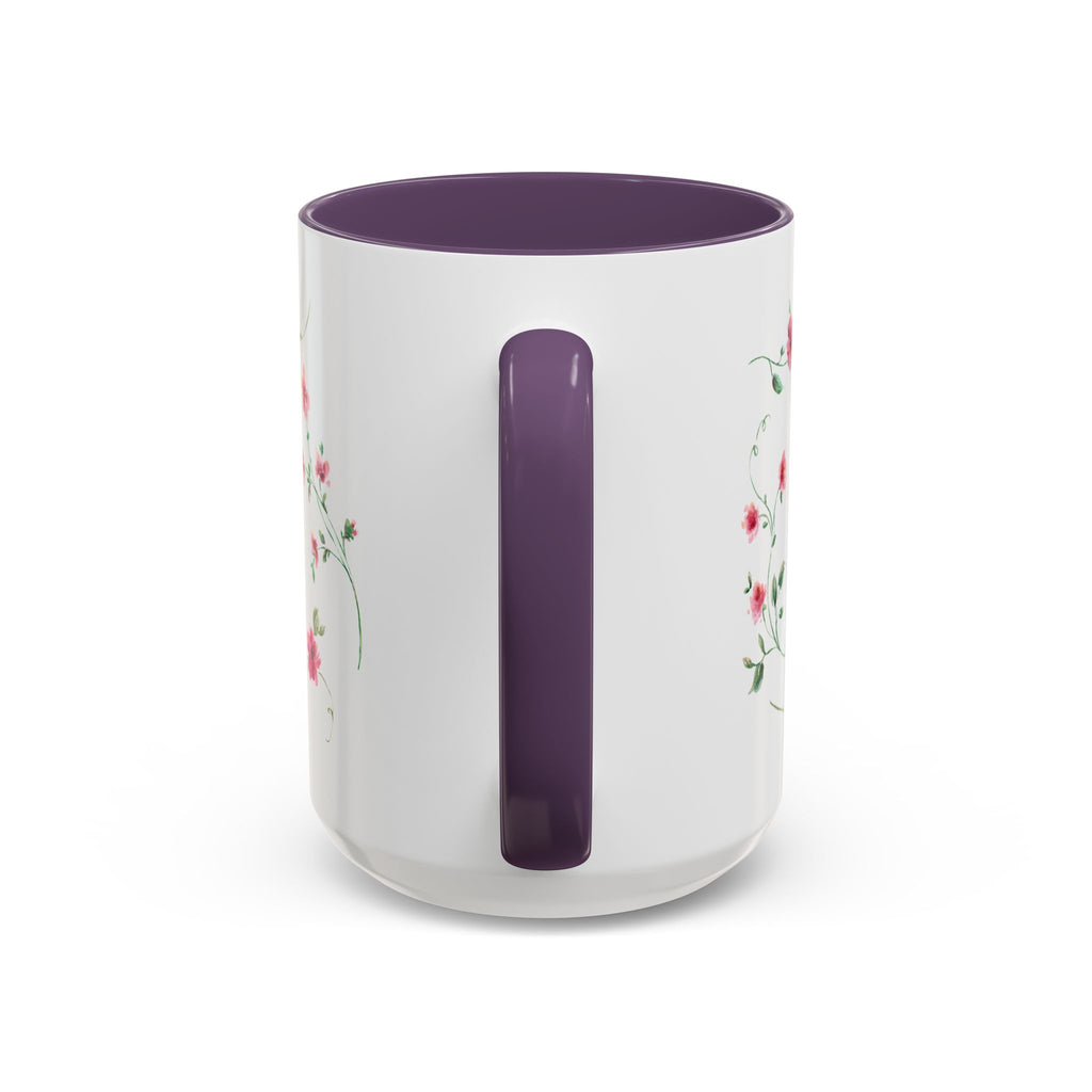 Floral Accent Coffee Mug – Pink Watercolor Blossoms (11/15oz)
