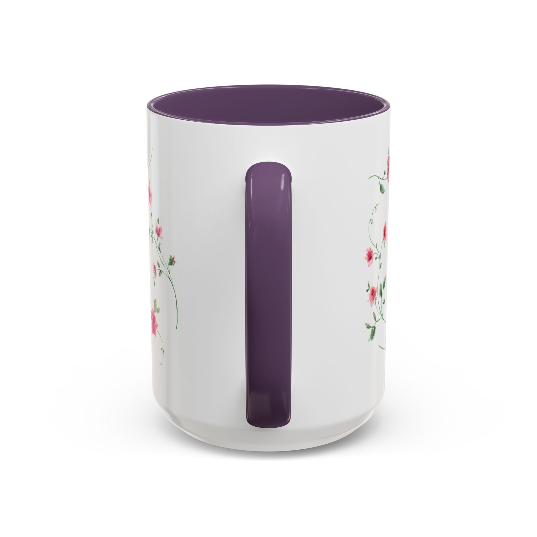 Floral Accent Coffee Mug – Pink Watercolor Blossoms (11/15oz)