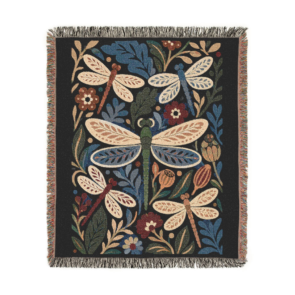 Bohemian Dragonfly Woven Blanket
