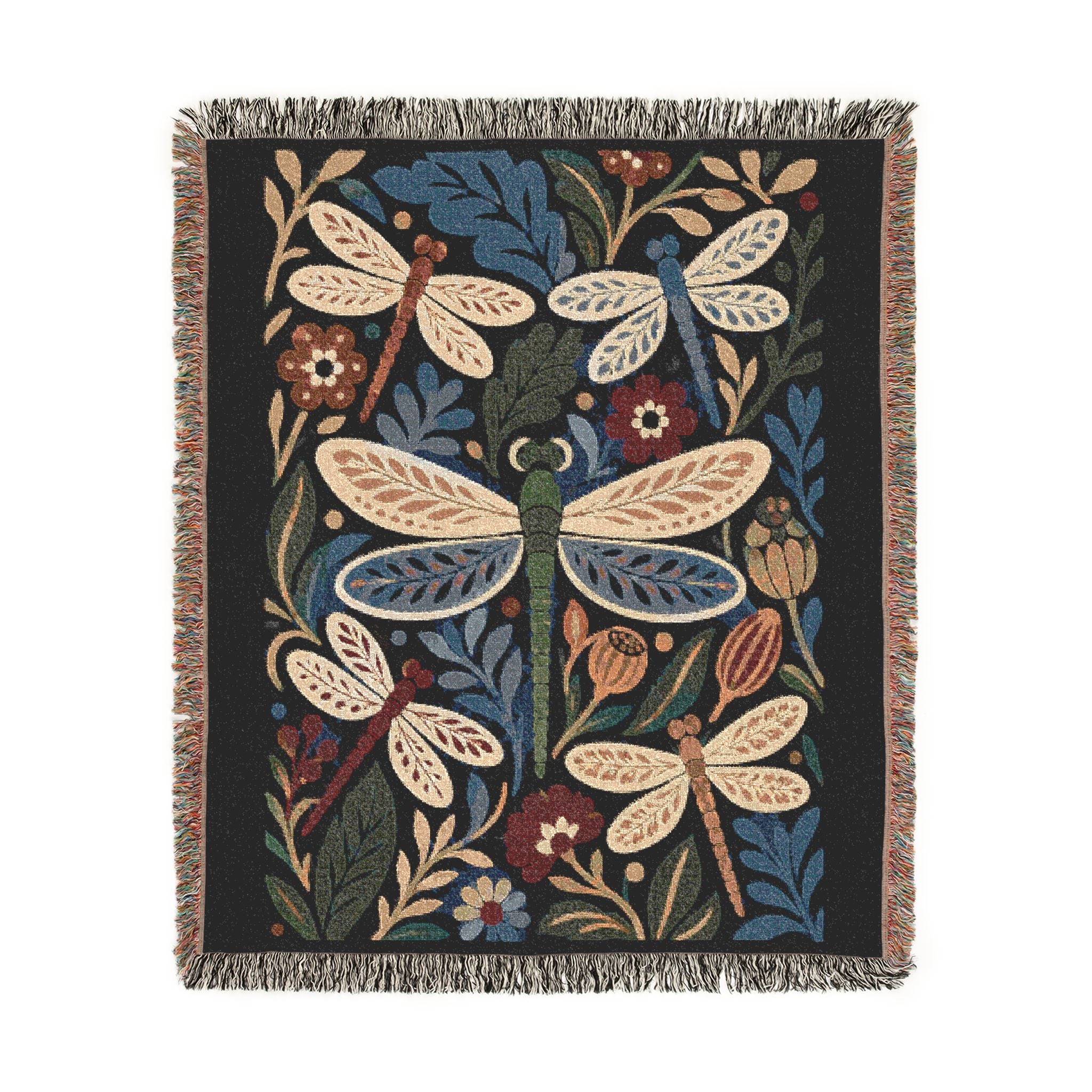 Bohemian Dragonfly Woven Blanket