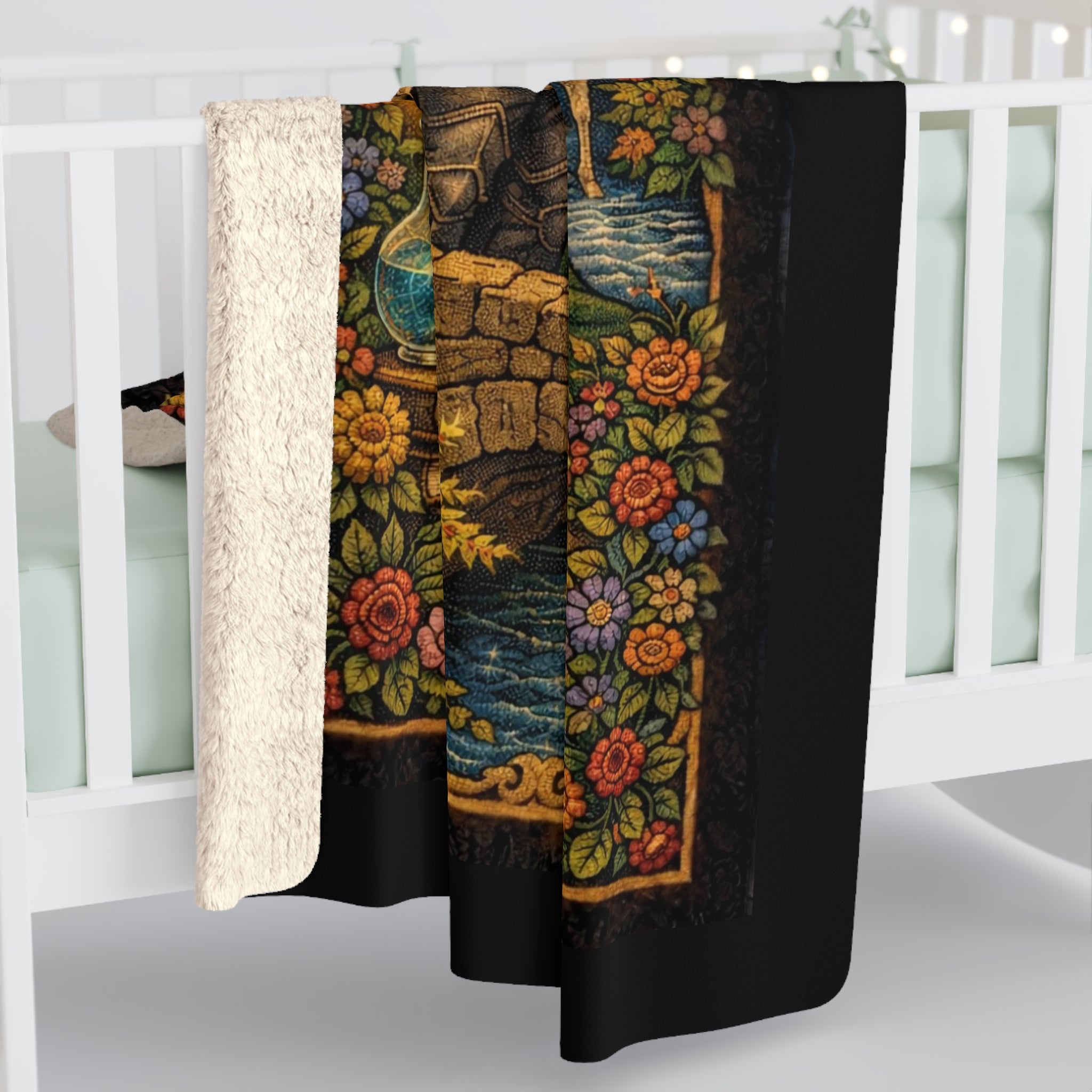 Medieval Romance Sherpa Blanket — Knight & Maiden Fantasy Fleece Throw