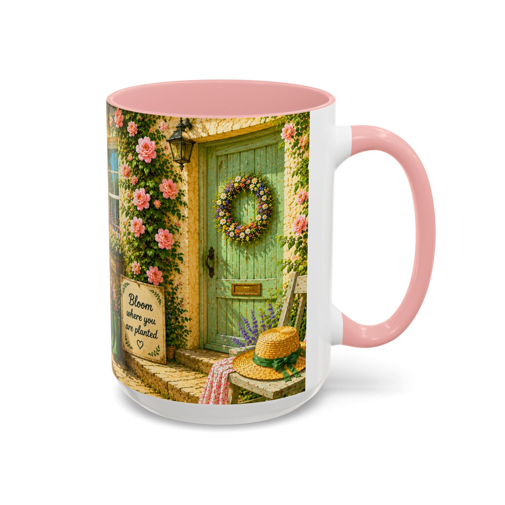Floral Cottage Coffee Mug – 'Bloom Where You Are Planted' Accent Mug