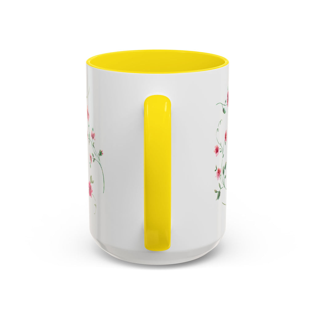 Floral Accent Coffee Mug – Pink Watercolor Blossoms (11/15oz)