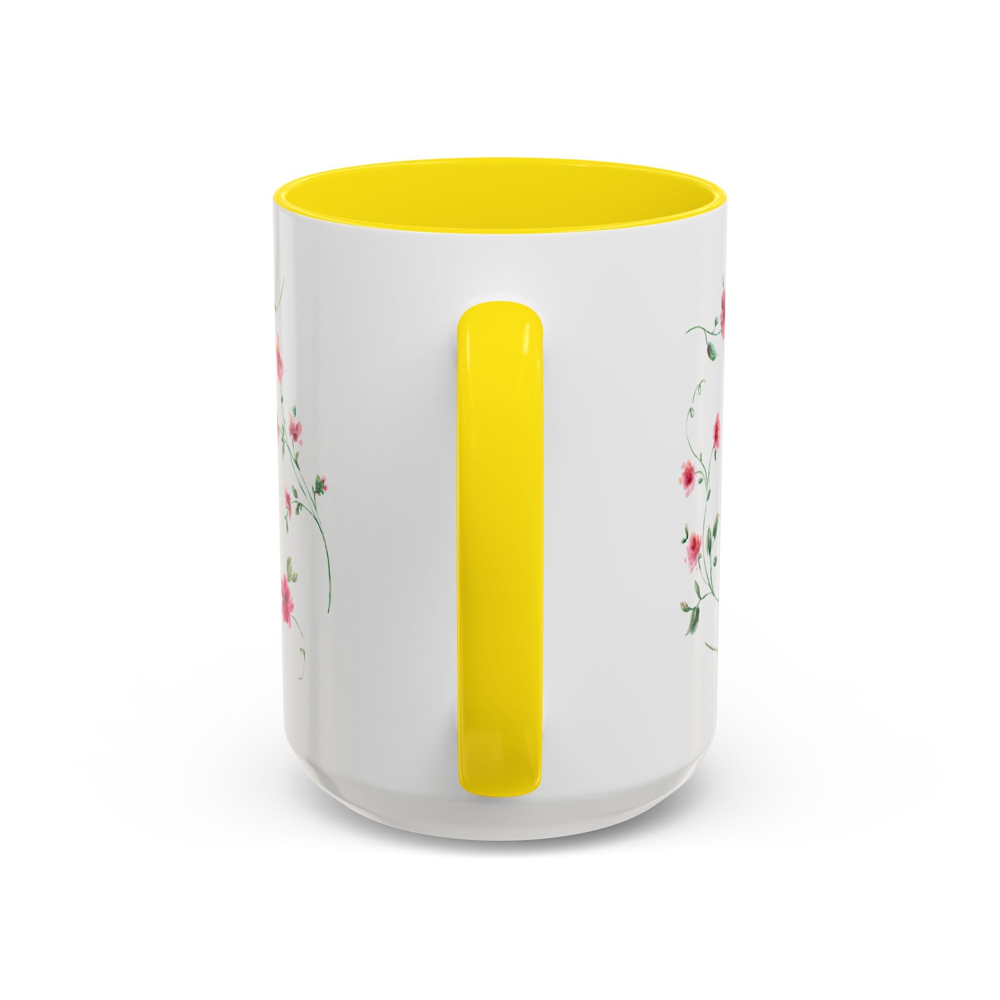 Floral Accent Coffee Mug – Pink Watercolor Blossoms (11/15oz)
