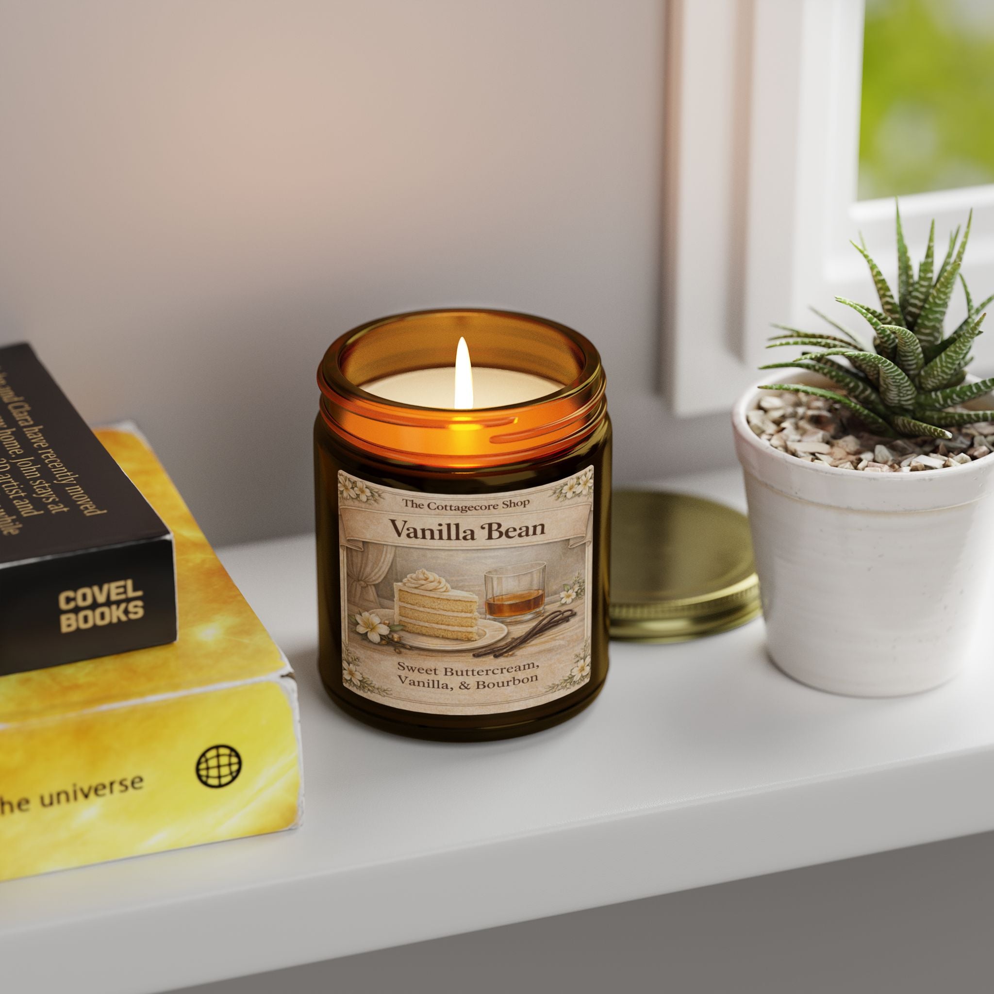 Vanilla Bean Coconut-Apricot Wax Candle (4oz & 9oz) — Scented Jar Candle