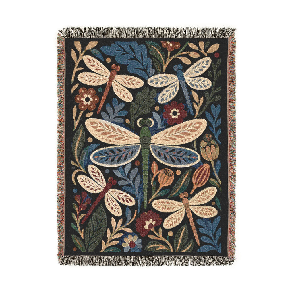 Bohemian Dragonfly Woven Blanket