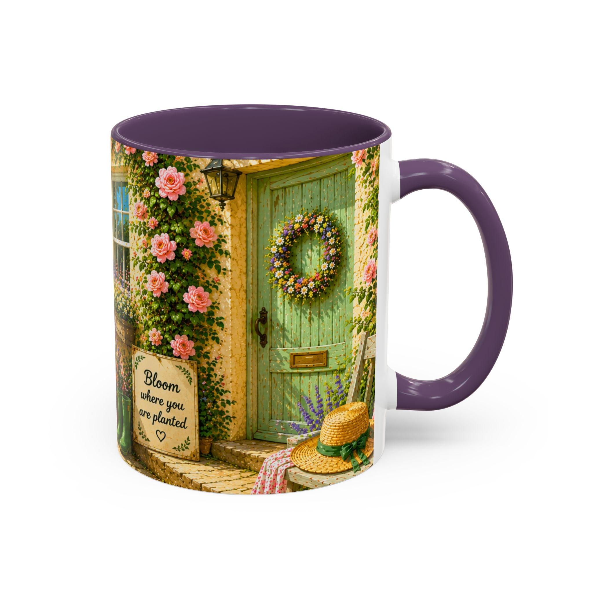 Floral Cottage Coffee Mug – 'Bloom Where You Are Planted' Accent Mug