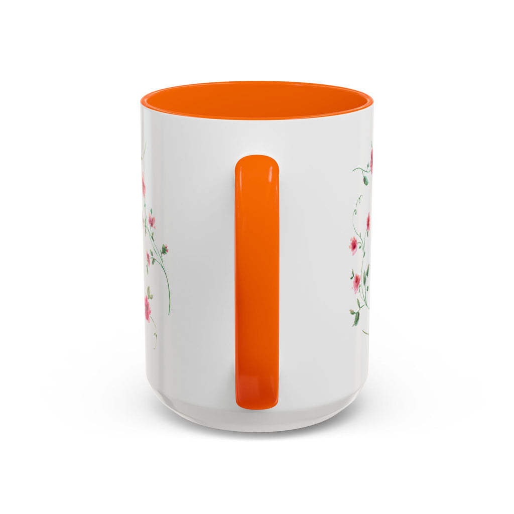 Floral Accent Coffee Mug – Pink Watercolor Blossoms (11/15oz)