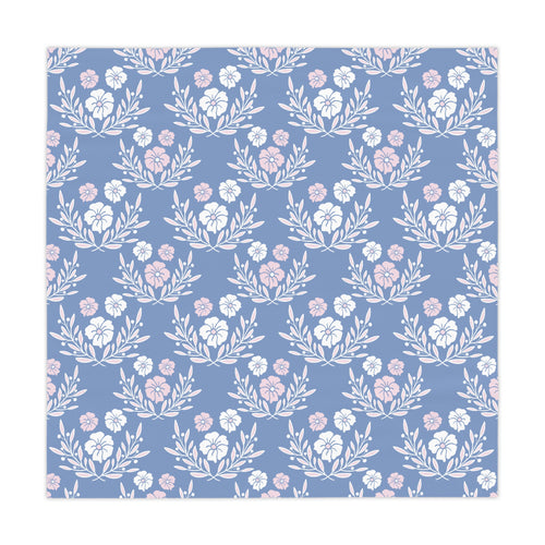 Blue Floral Tablecloth – Vintage Cottagecore Garden Pattern for Dining & Tea Parties