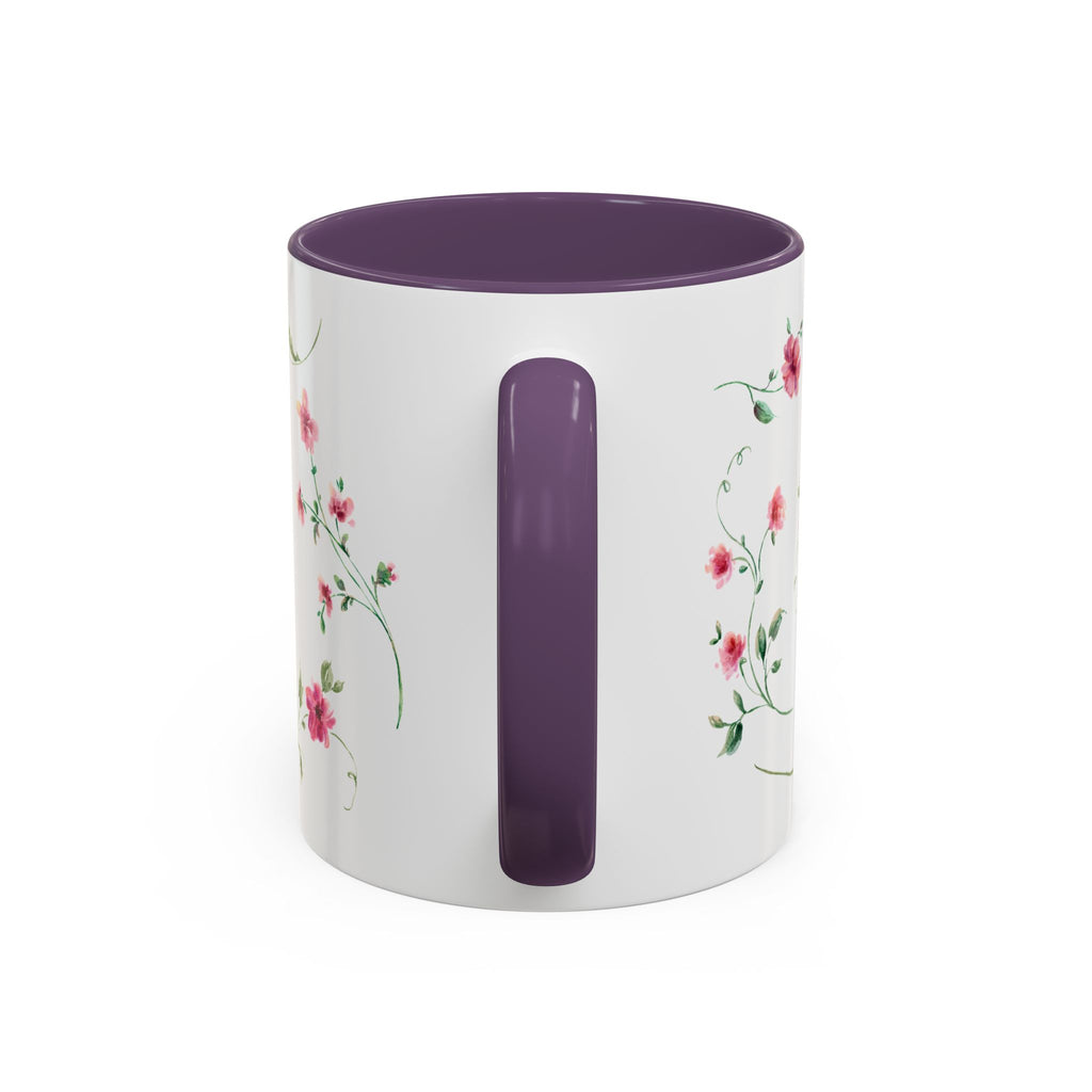 Floral Accent Coffee Mug – Pink Watercolor Blossoms (11/15oz)