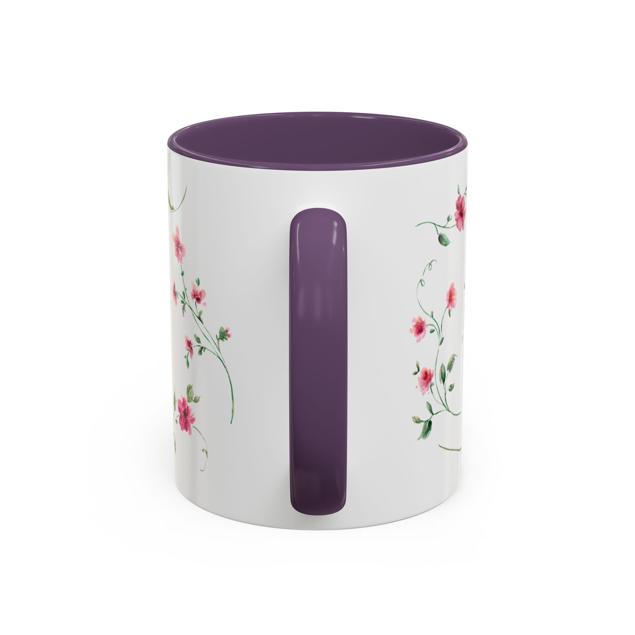 Floral Accent Coffee Mug – Pink Watercolor Blossoms (11/15oz)