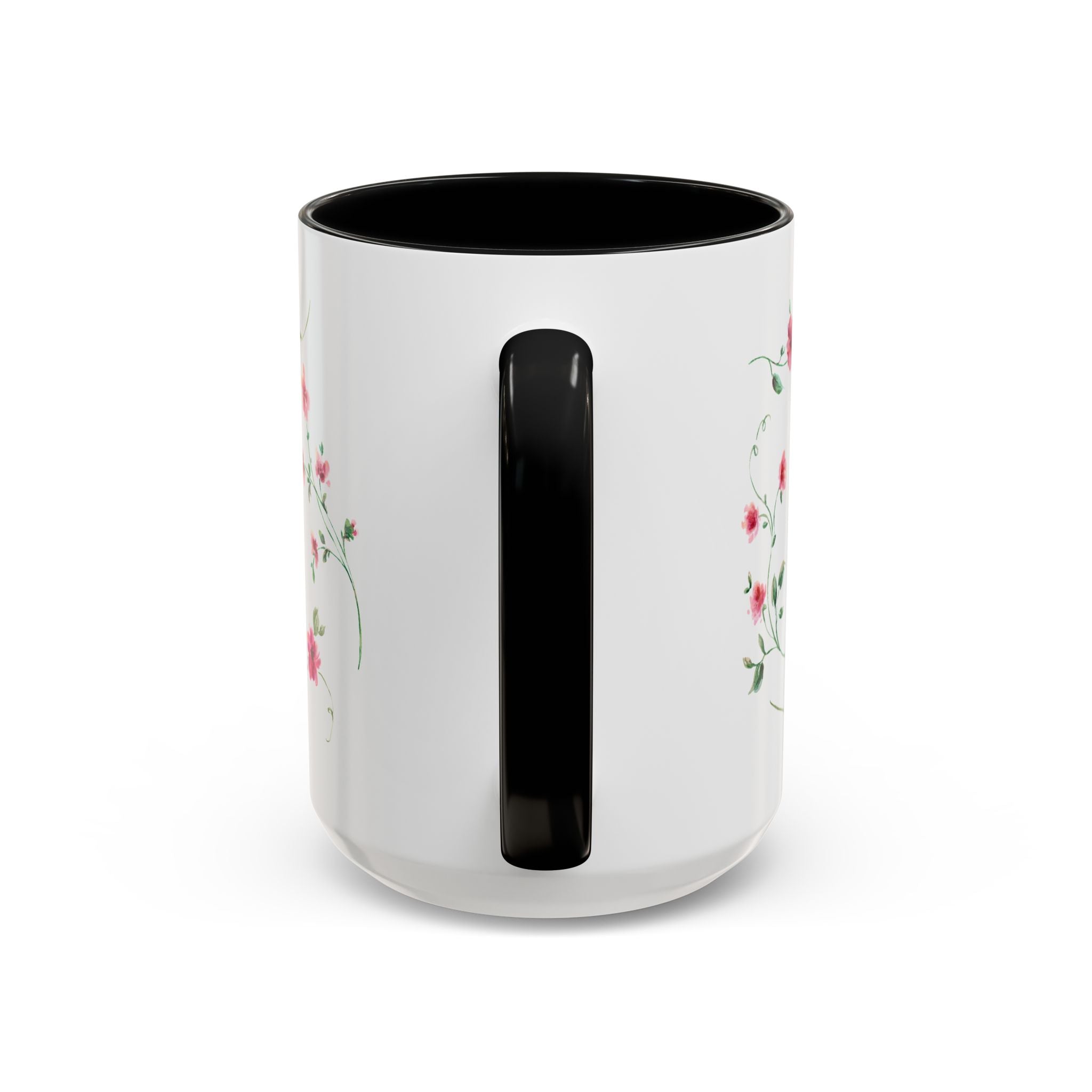 Floral Accent Coffee Mug – Pink Watercolor Blossoms (11/15oz)