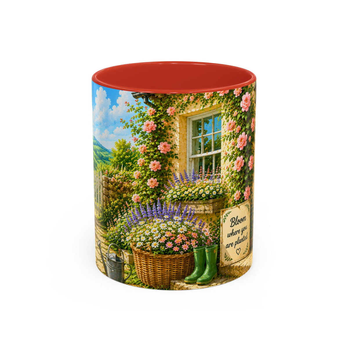 Floral Cottage Coffee Mug – 'Bloom Where You Are Planted' Accent Mug