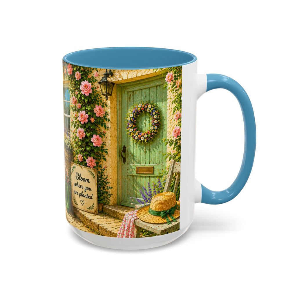 Floral Cottage Coffee Mug – 'Bloom Where You Are Planted' Accent Mug