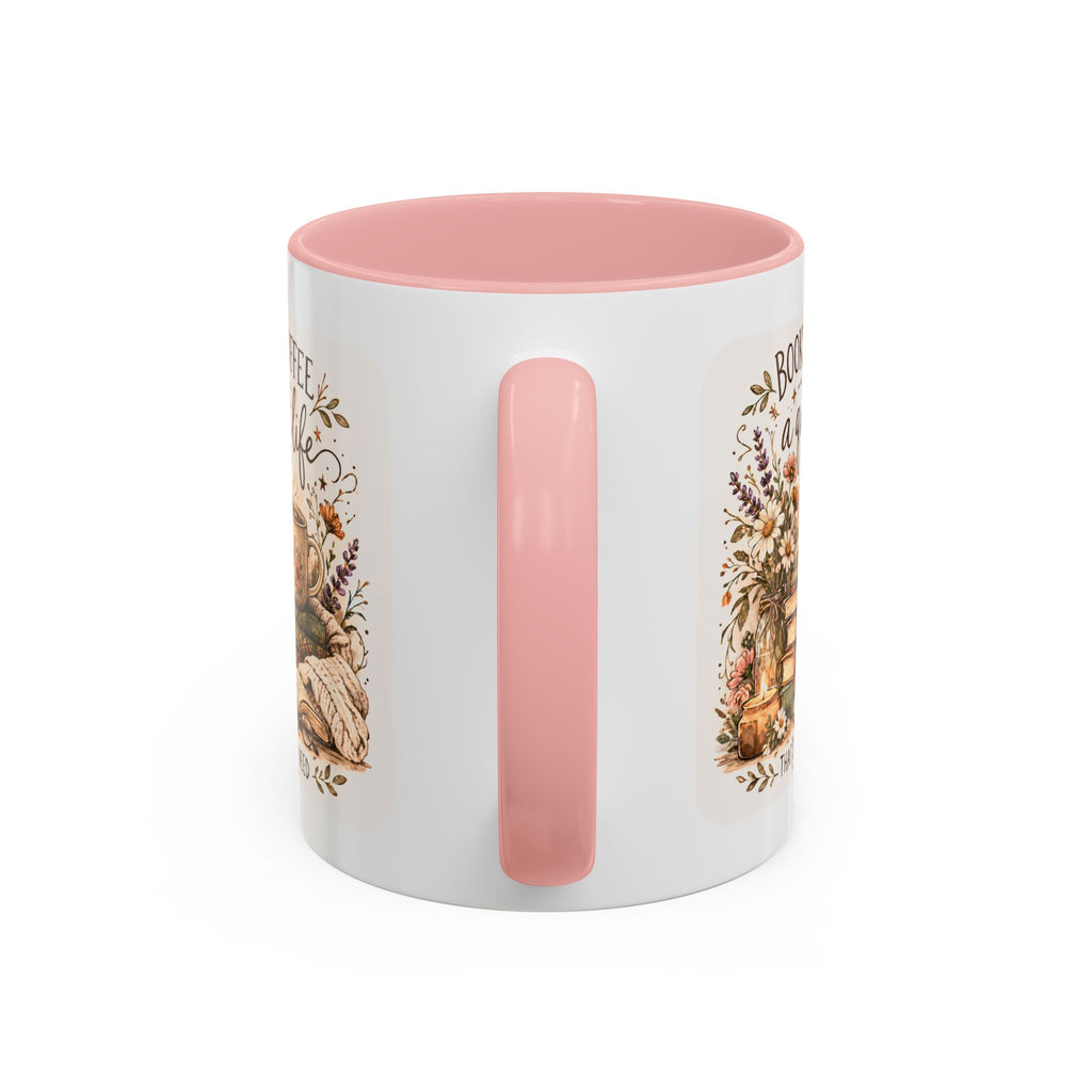 Books, Coffee & A Quiet Life Accent Coffee Mug — Cozy Literary Tea Cup (11/15oz)