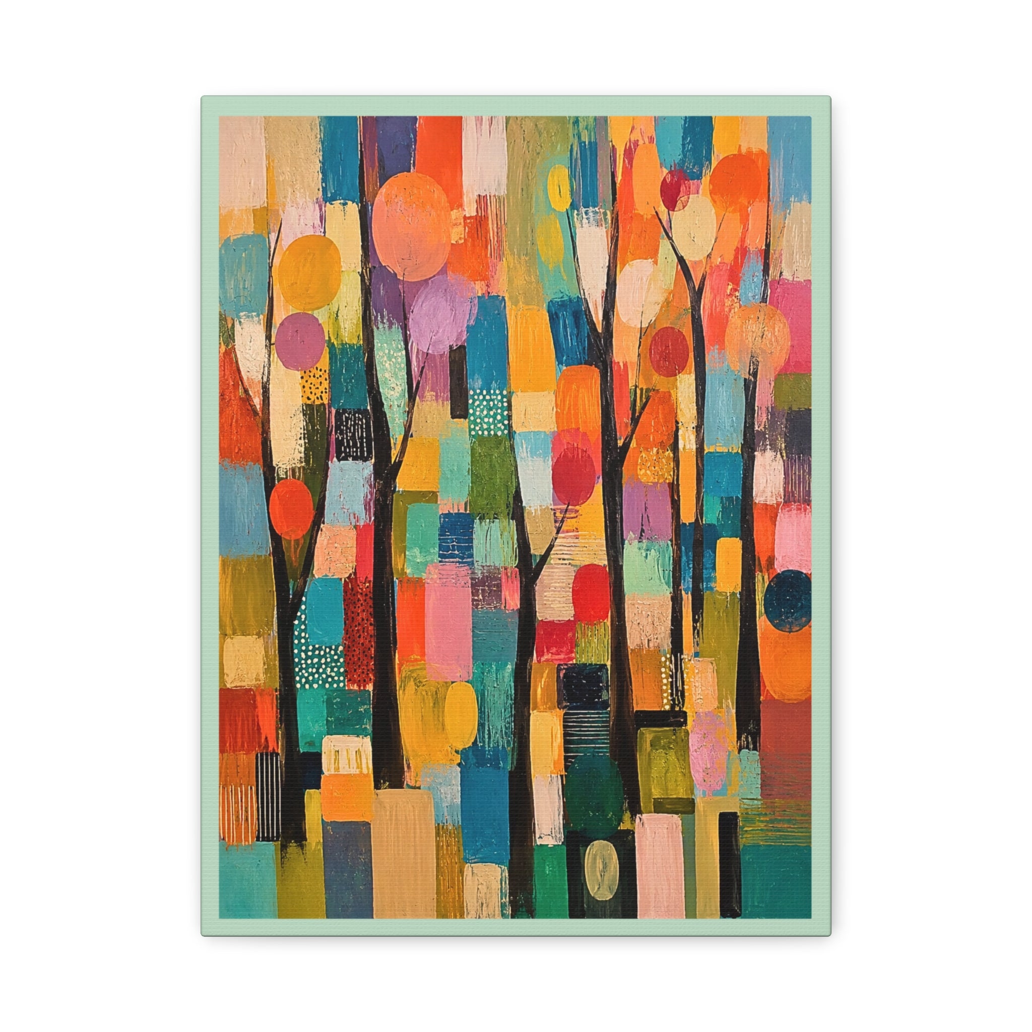 Abstract Colorful Trees Matte Canvas Wall Art - Stretched 1.25"