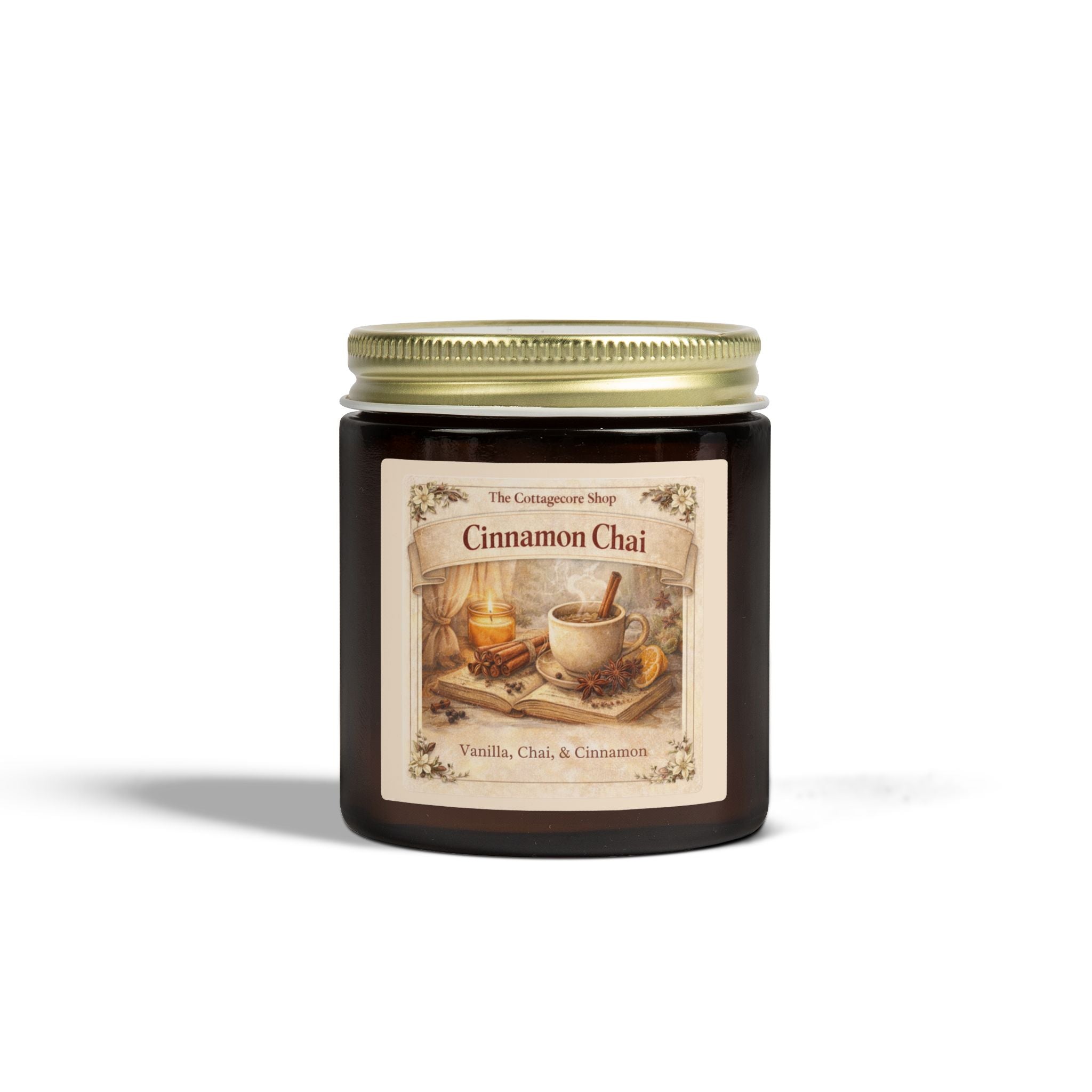 Cinnamon Chai Scented Candle — Coconut Apricot Wax (4oz & 9oz)