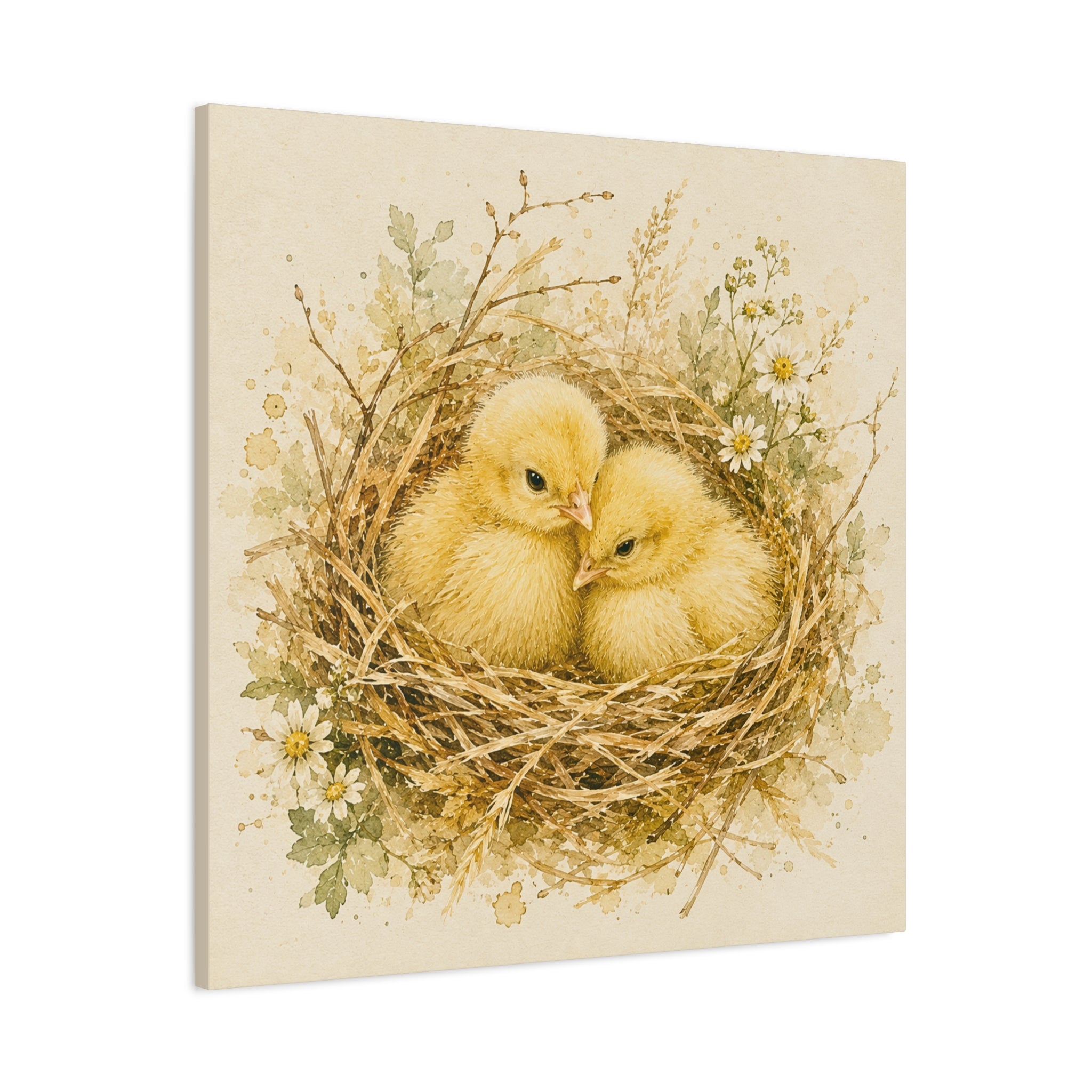Chick Nest Canvas — Vintage Baby Chicks Wall Art