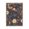 Floral Woven Blanket — Vintage Garden Throw Blanket
