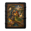 Medieval Romance Sherpa Blanket — Knight & Maiden Fantasy Fleece Throw