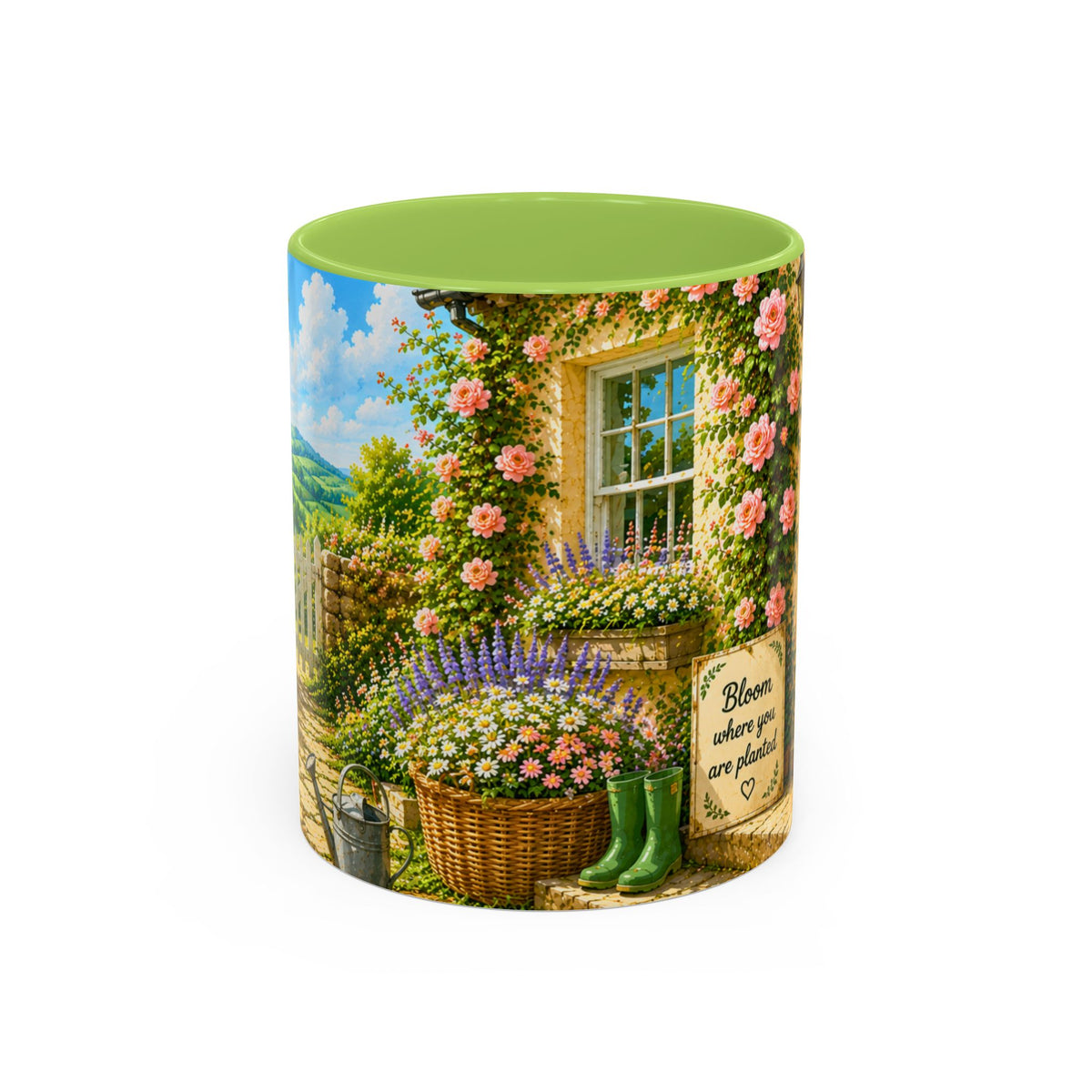 Floral Cottage Coffee Mug – 'Bloom Where You Are Planted' Accent Mug