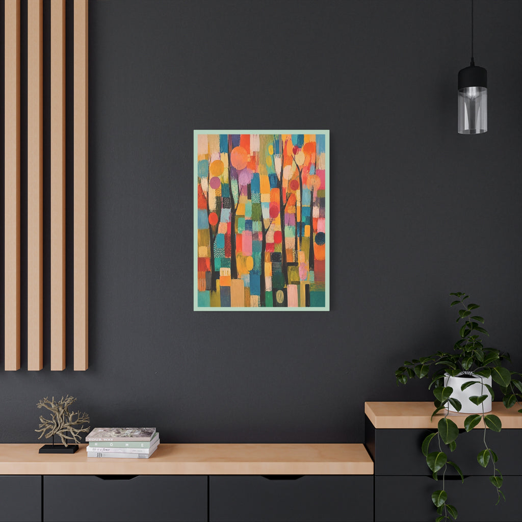 Abstract Colorful Trees Matte Canvas Wall Art - Stretched 1.25"