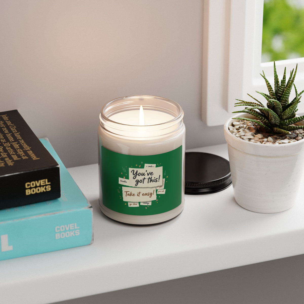 Scented Soy Candle — 'You’ve Got This! Take It Easy' Motivational Jar (9oz)