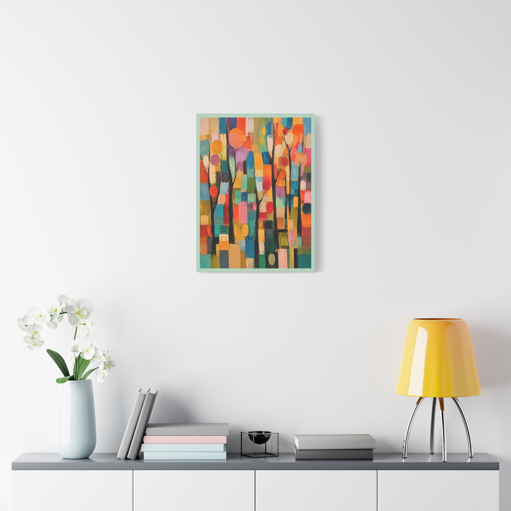 Abstract Colorful Trees Matte Canvas Wall Art - Stretched 1.25"