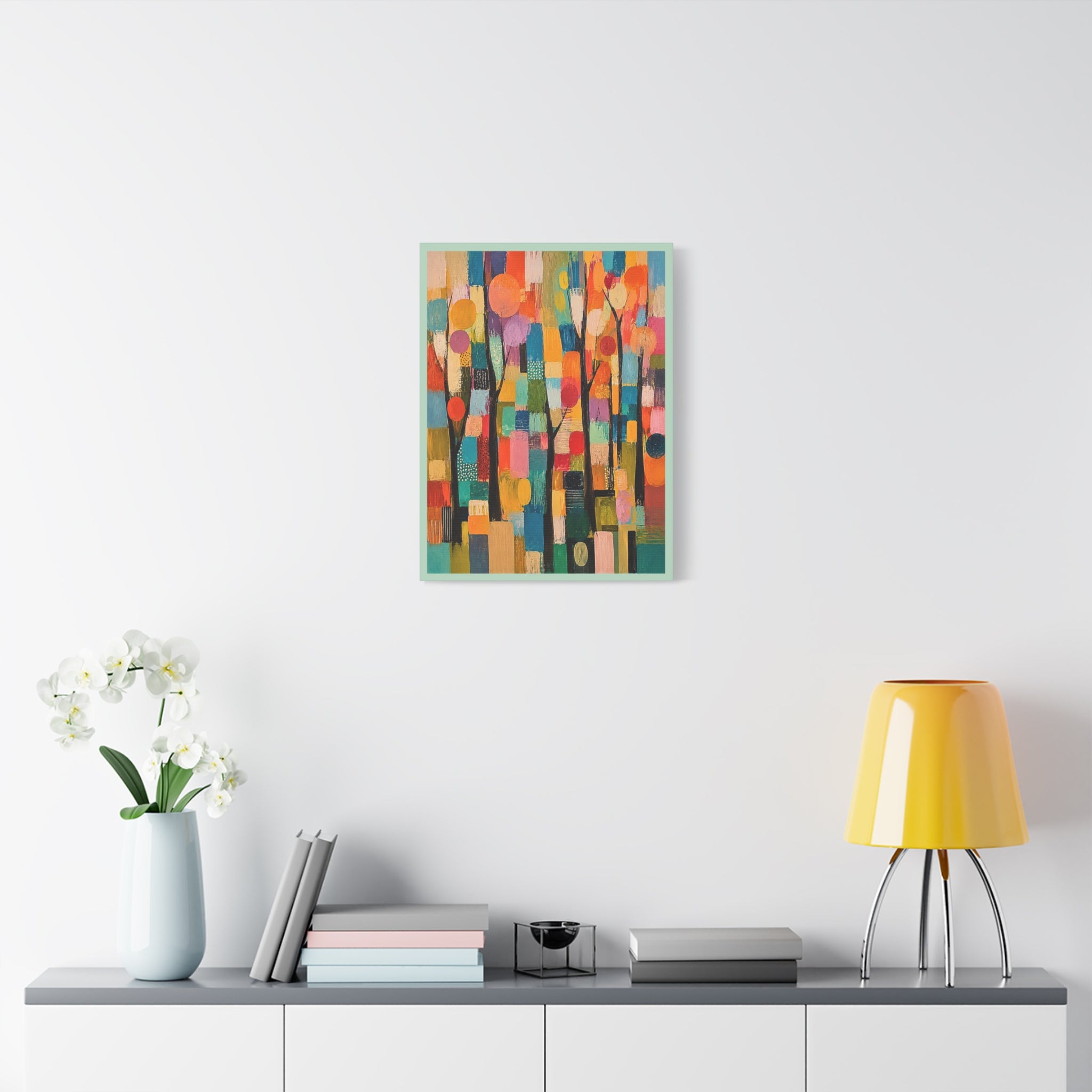 Abstract Colorful Trees Matte Canvas Wall Art - Stretched 1.25"